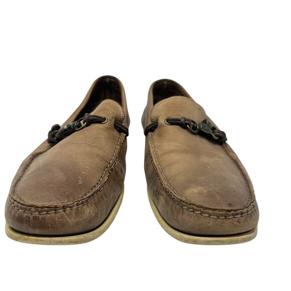 John Varvatos USA Leather Driving Loafers Brown Metal Bit Moc Toe‎ Mens 10M main image 8